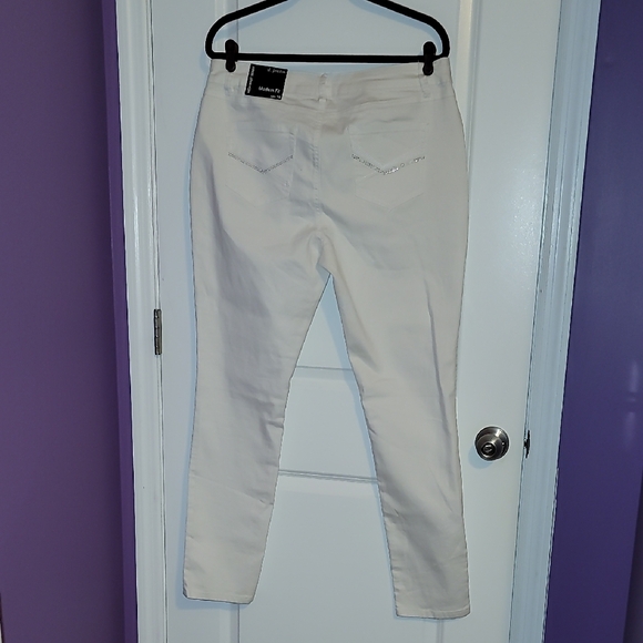 d. jeans Crisp White High Waist Skinny  Denim Pants Sz: 16 NWT - Picture 6 of 8